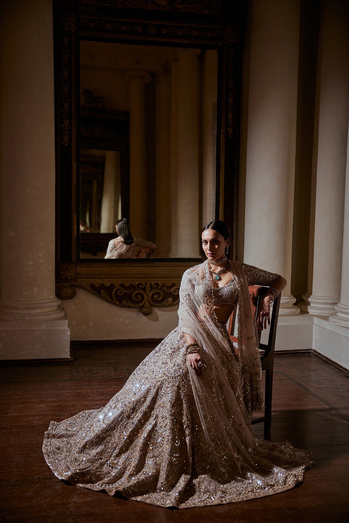 Dusky Rose Mirror Lehenga Set