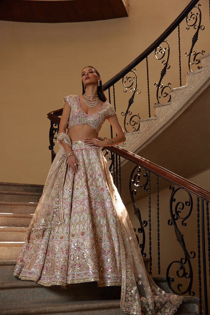 ICE PINK MIRROR LEHENGA SET