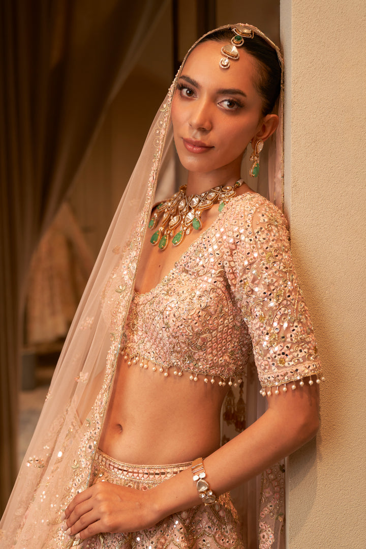 Pink Mirror Lehenga Set