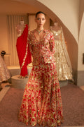 Red Open Jacket With A Sharara