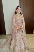 ANAQAT KAMBOJ IN OUR PEACH GEORGETTE CHEVRON EMBROIDERED LEHENGA