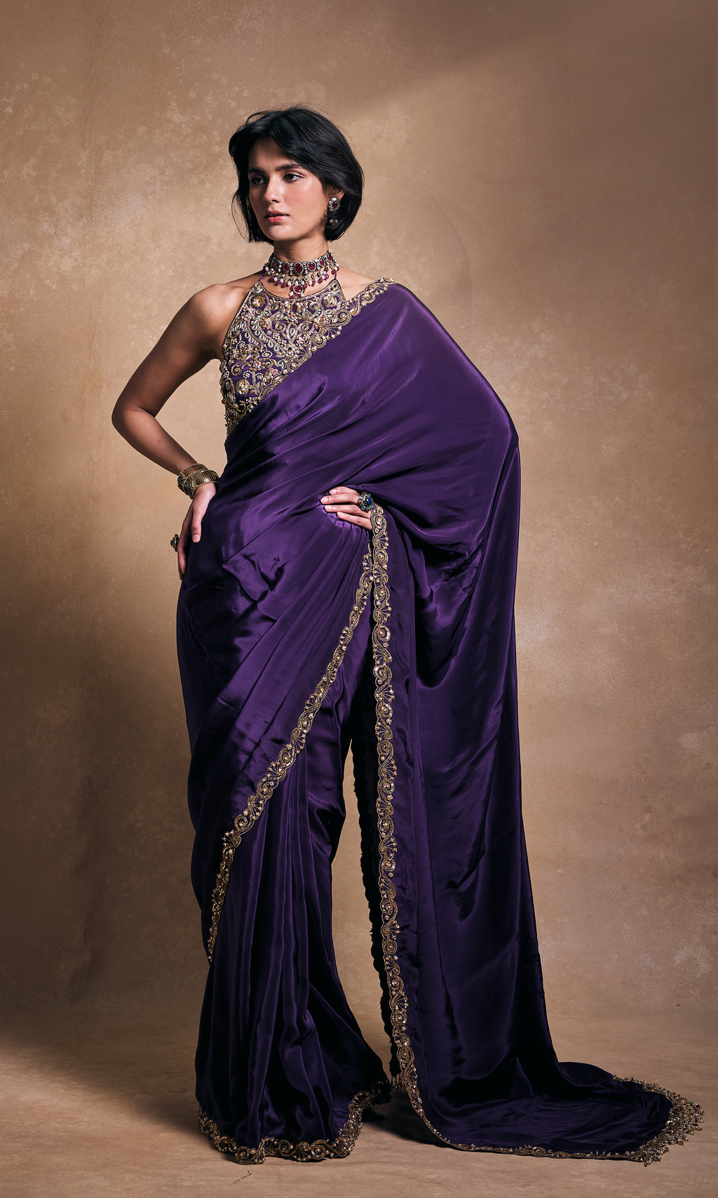 Deep Purple Saree