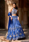 Royal Blue Organza Lehenga Set