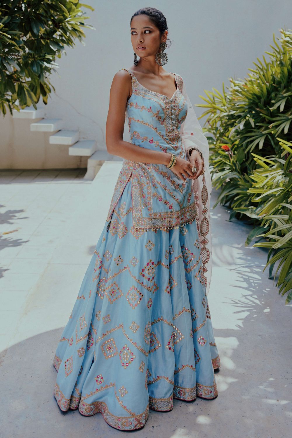 Blue & Pink Sharara Set