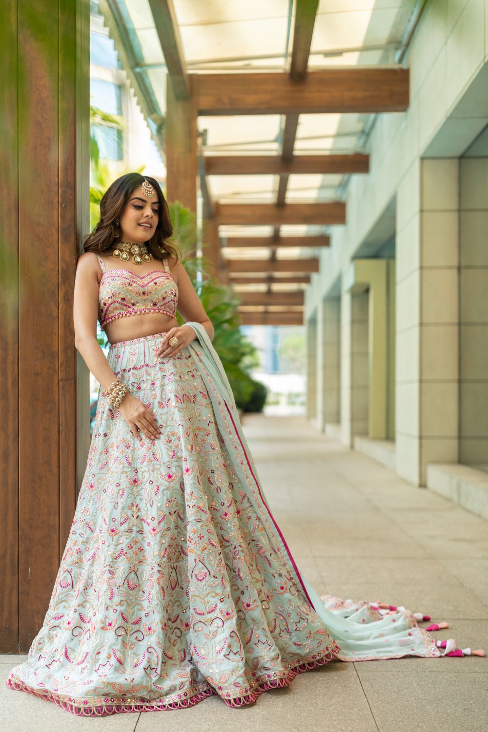Simran Luthra In Light Blue Lehenga Set