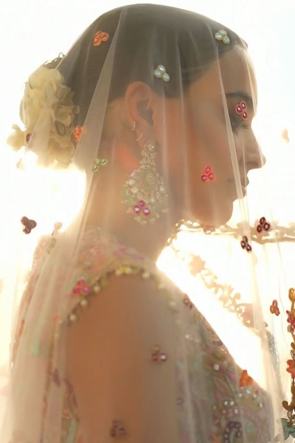 Arushi Mehra In Our Ivory Georgette Embroidered High Waist Sharara Set