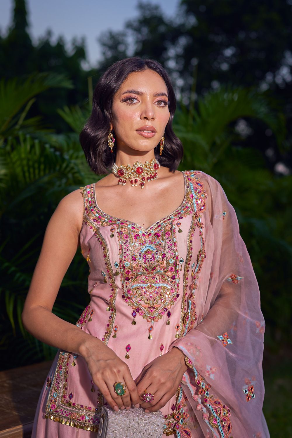 Pink Sharara Set