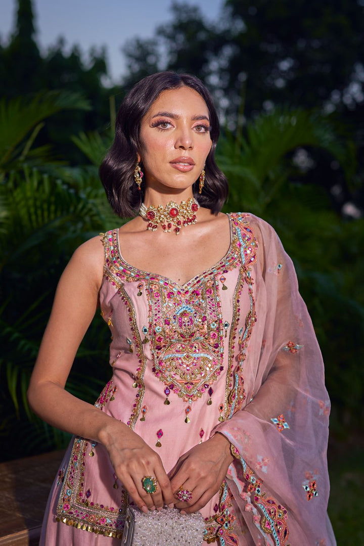 Pink Sharara Set