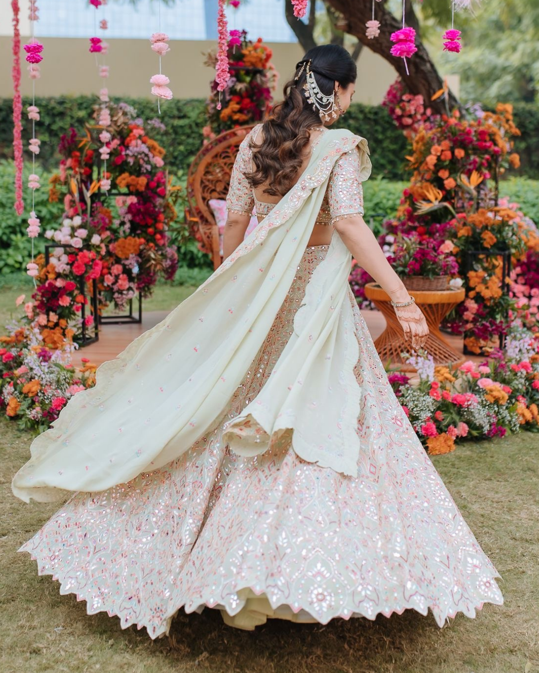Simran In Our Light Green Georgette Lehenga