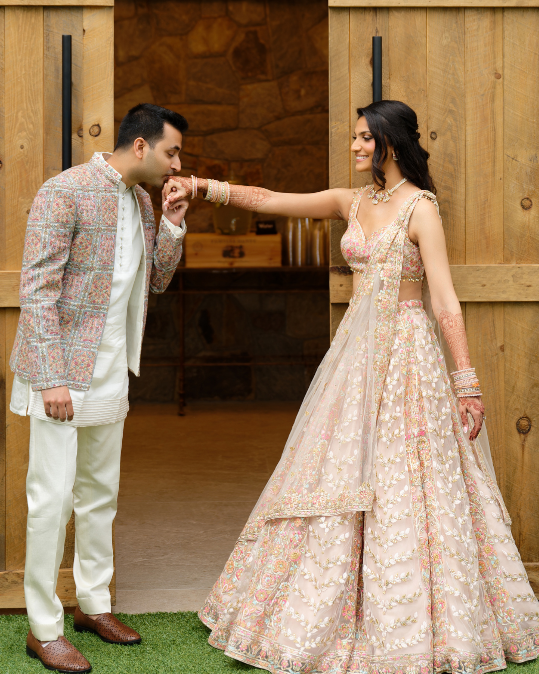 Priyal Soni In Our Peach Net Lehenga