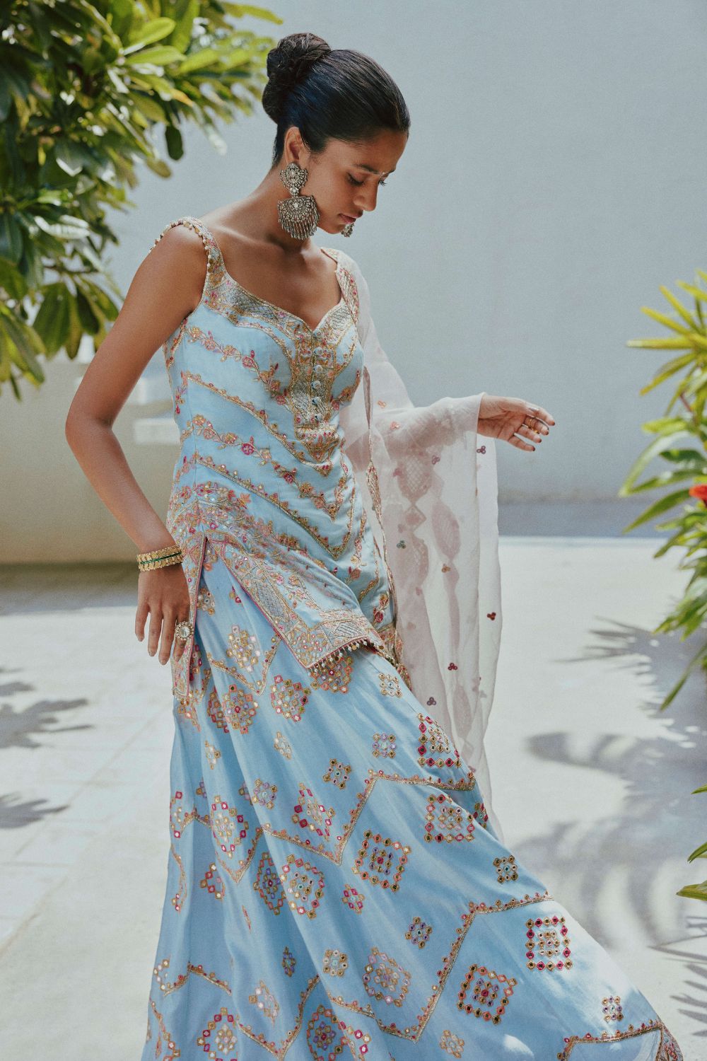 Blue & Pink Sharara Set