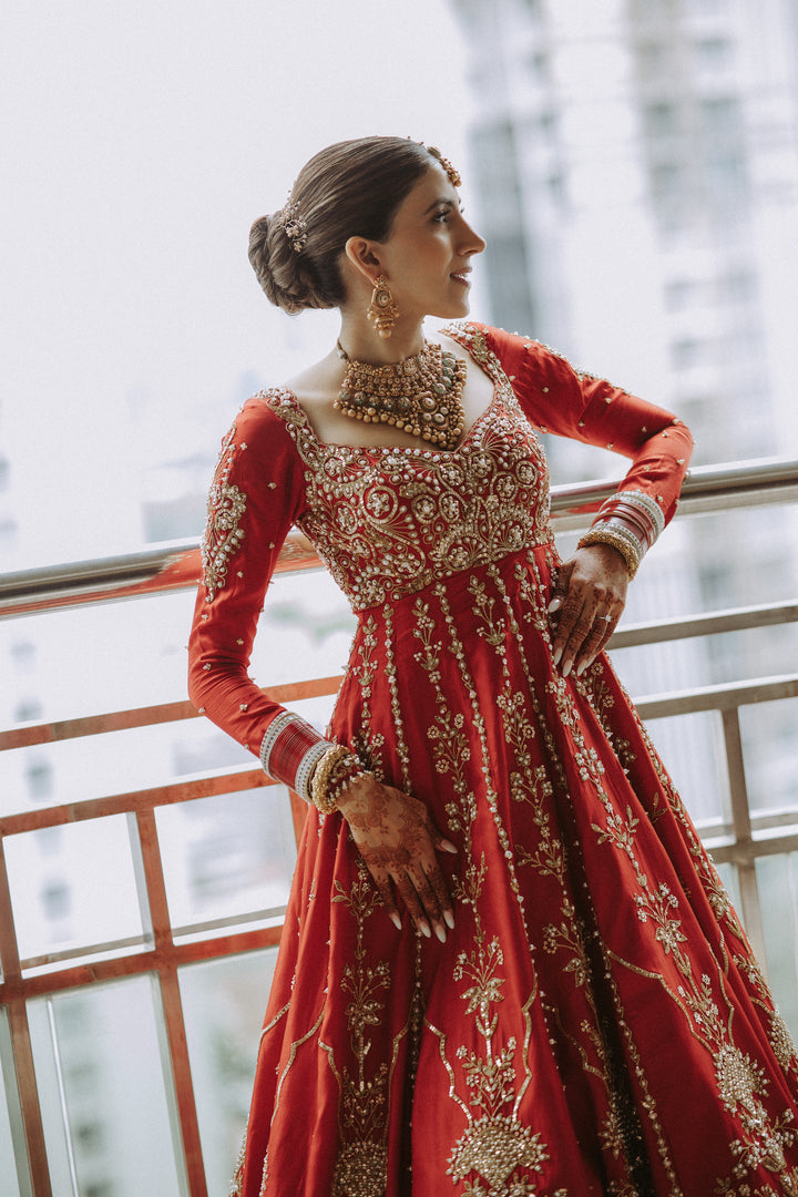 Simran In Our Red Bridal Anarkali