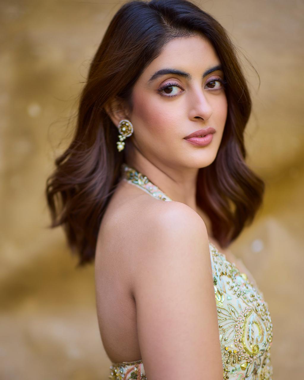 Navya Nanda in Ivory Paisley Corset With Embroidered Sharara Set