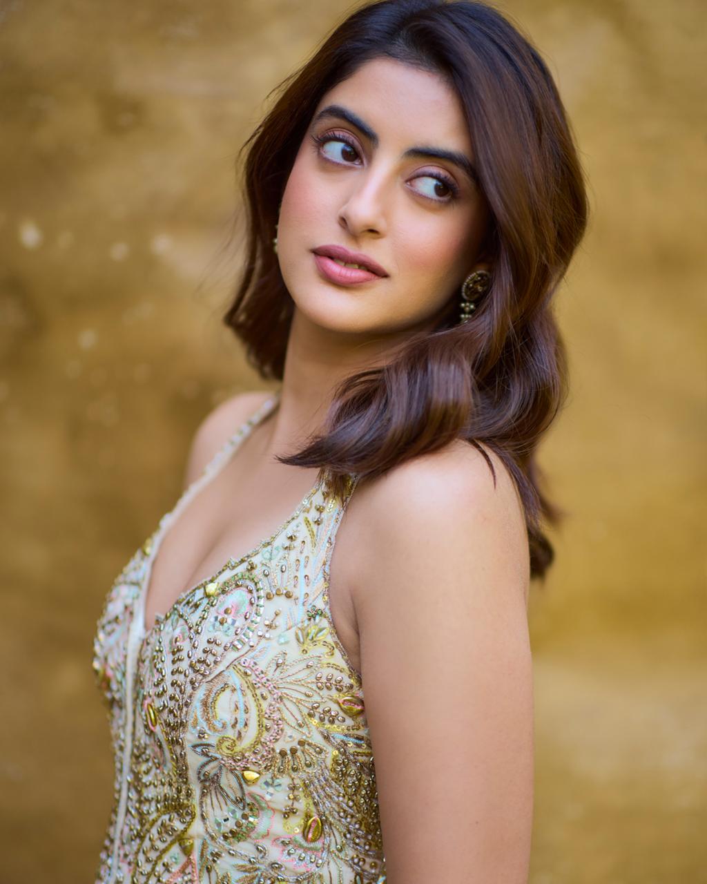 Navya Nanda in Ivory Paisley Corset With Embroidered Sharara Set