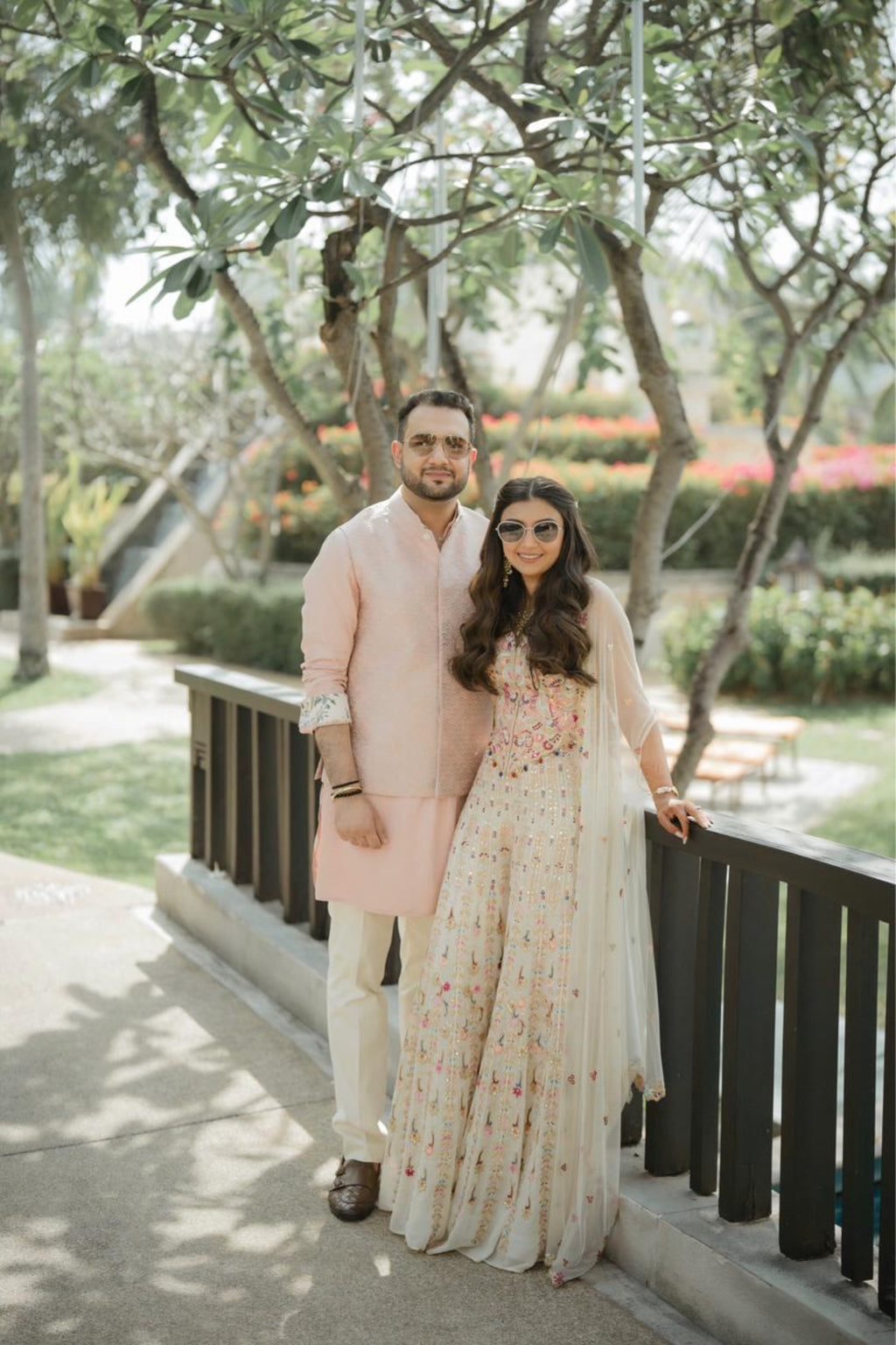 VRINDA AGARWAL IN OUR IVORY GEORGETTE EMBROIDERED HIGH WAIST SHARARA