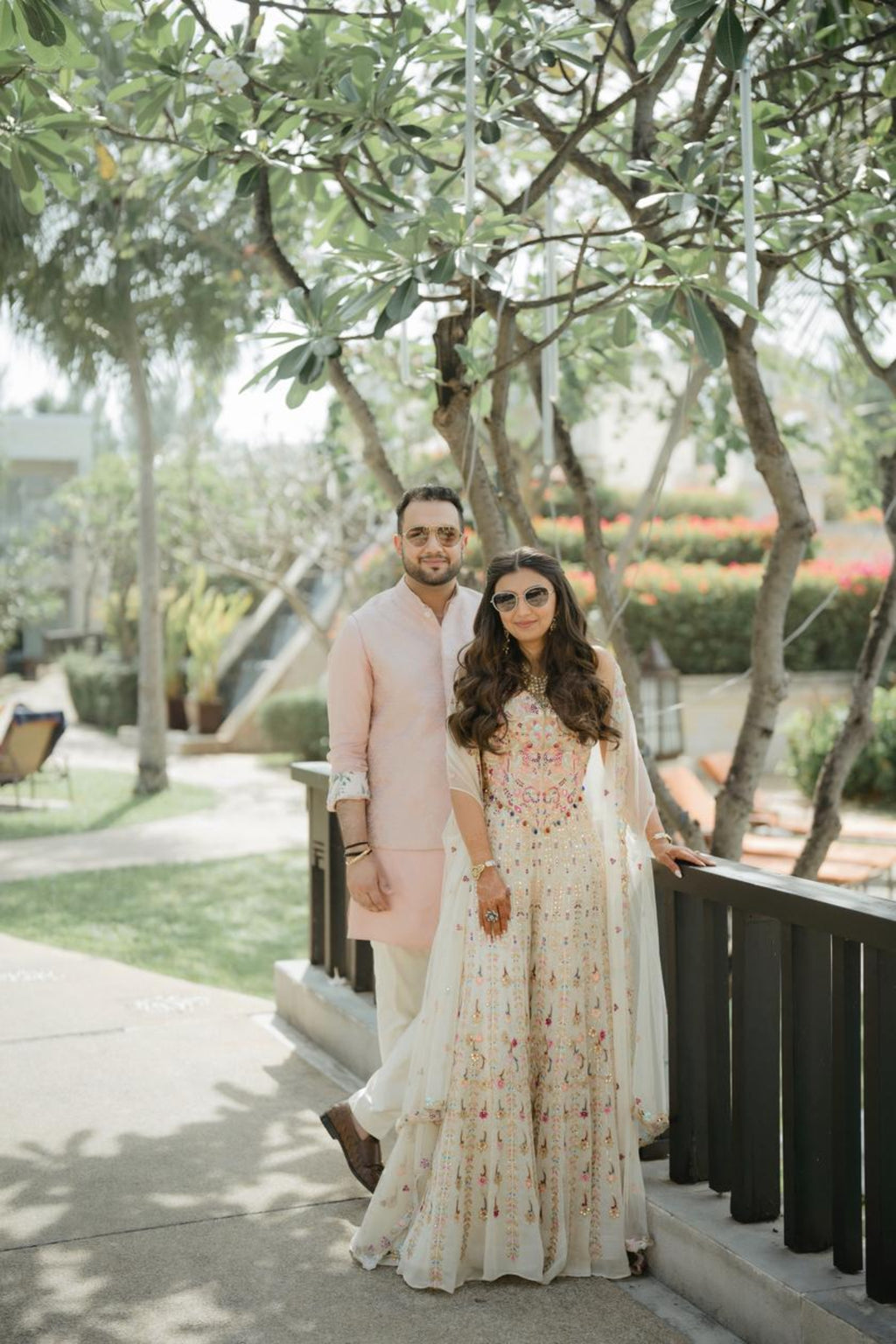 VRINDA AGARWAL IN OUR IVORY GEORGETTE EMBROIDERED HIGH WAIST SHARARA