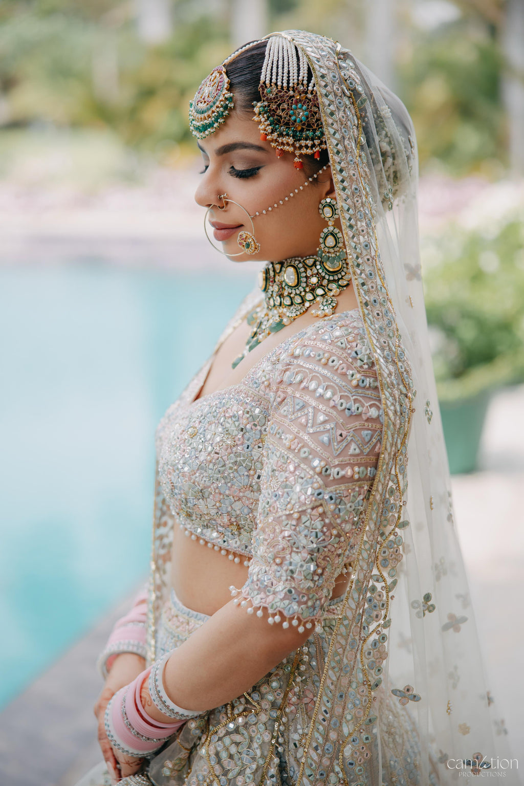 PAVIT SINGH IN OUR SERENADE IVORY WITH MULTI COLOURED EMBROIDERY LEHENGA