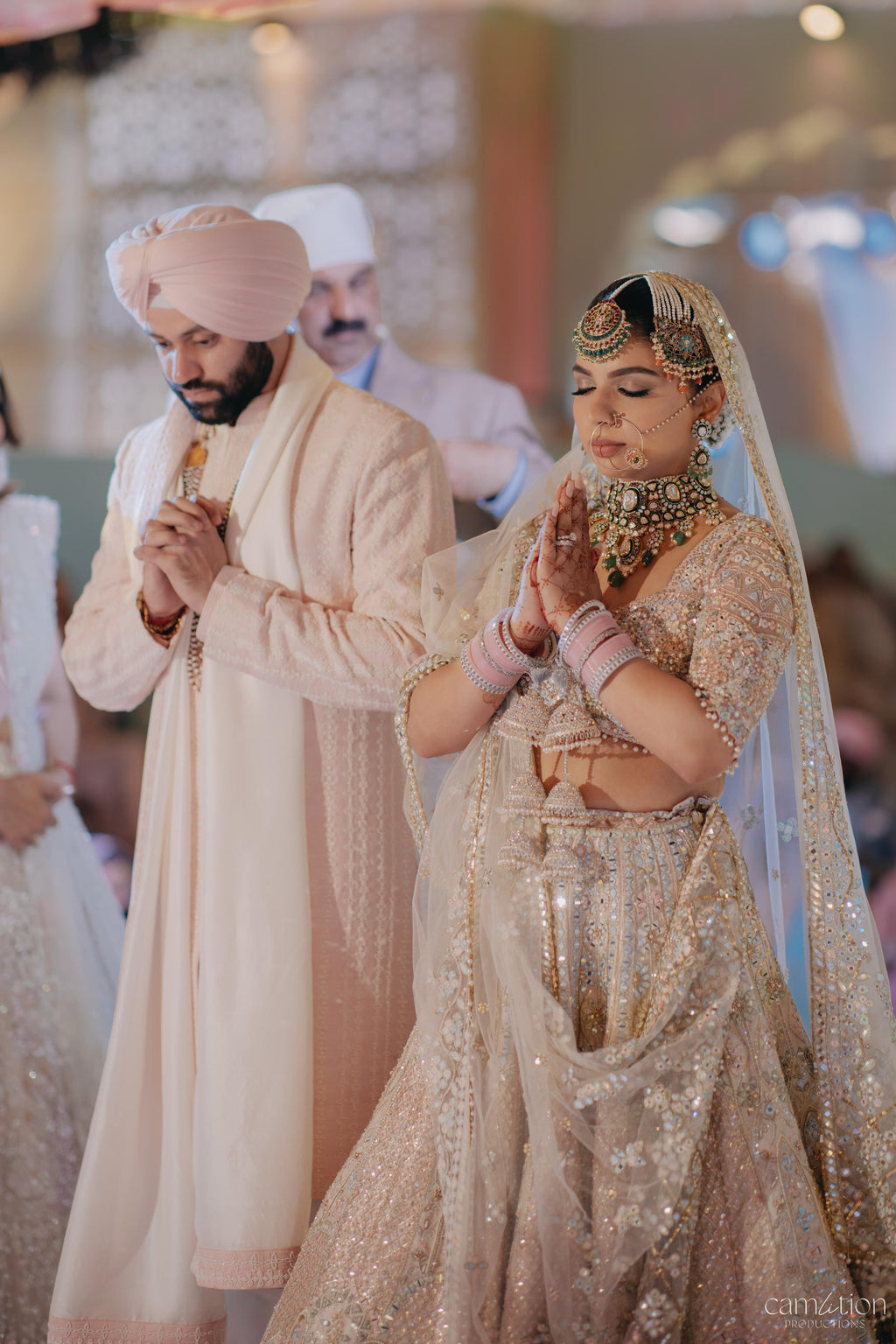 PAVIT SINGH IN OUR SERENADE IVORY WITH MULTI COLOURED EMBROIDERY LEHENGA