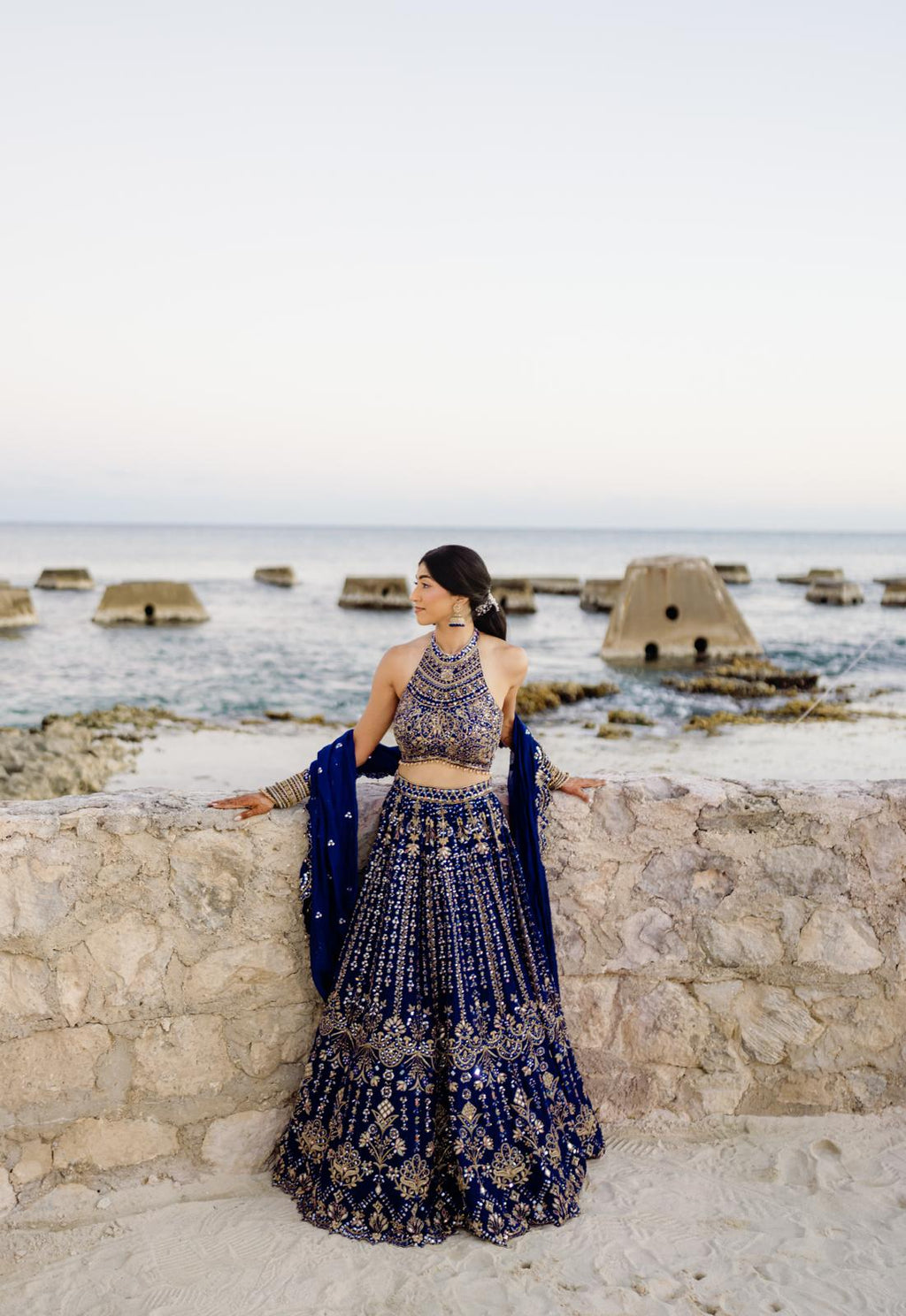 Pooja Mukund In Our Sufiyaana Royal Blue Organza Lehenga Set