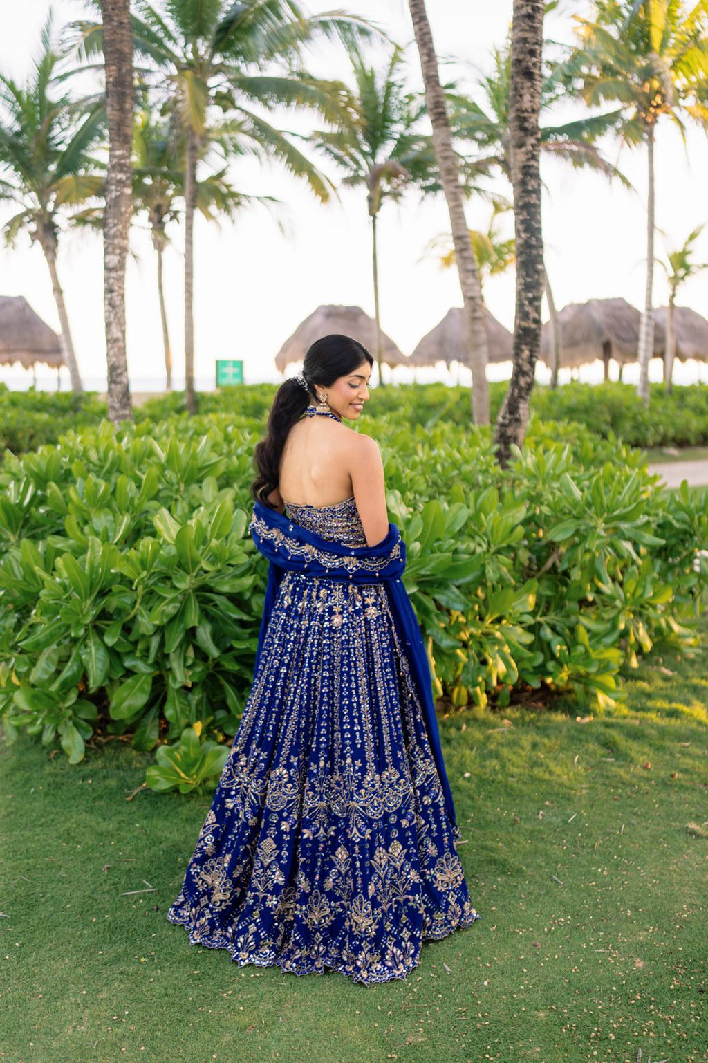 Pooja Mukund In Our Sufiyaana Royal Blue Organza Lehenga Set