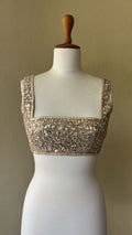 Peach foil blouse