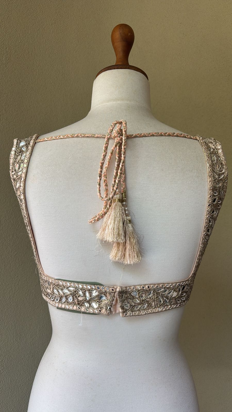 Peach foil blouse