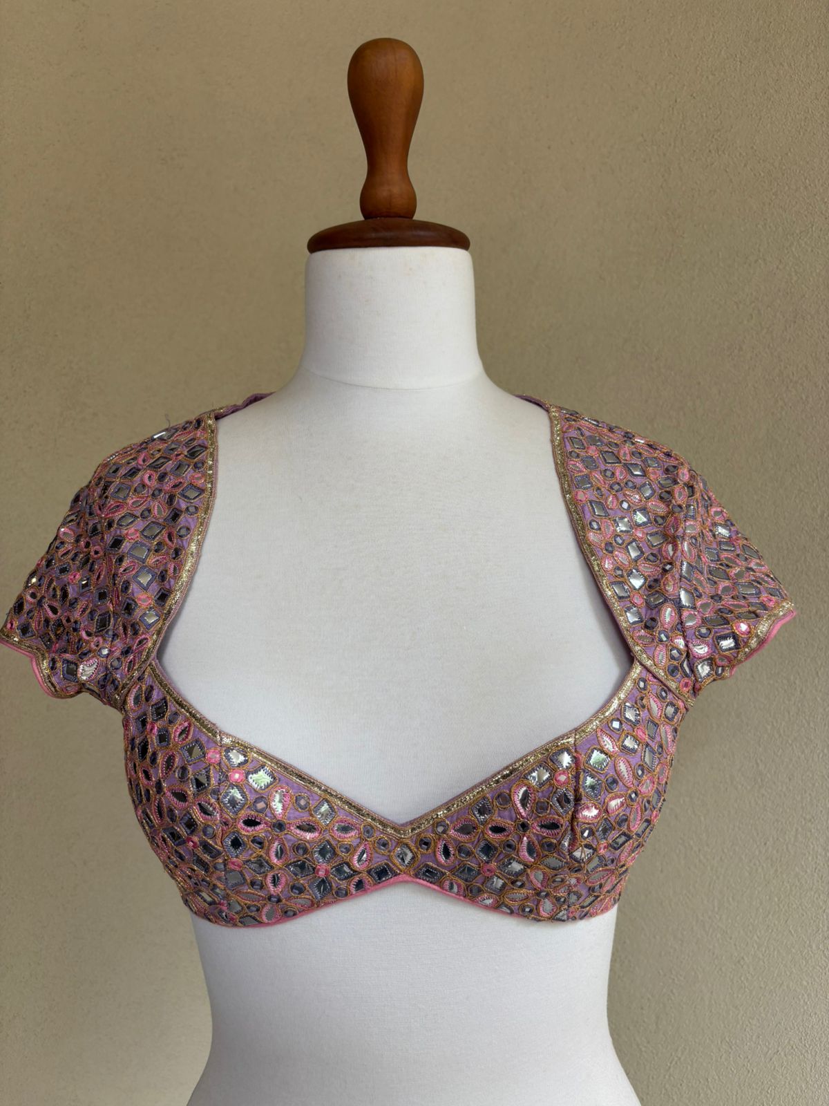 Lilac resham and foil blouse