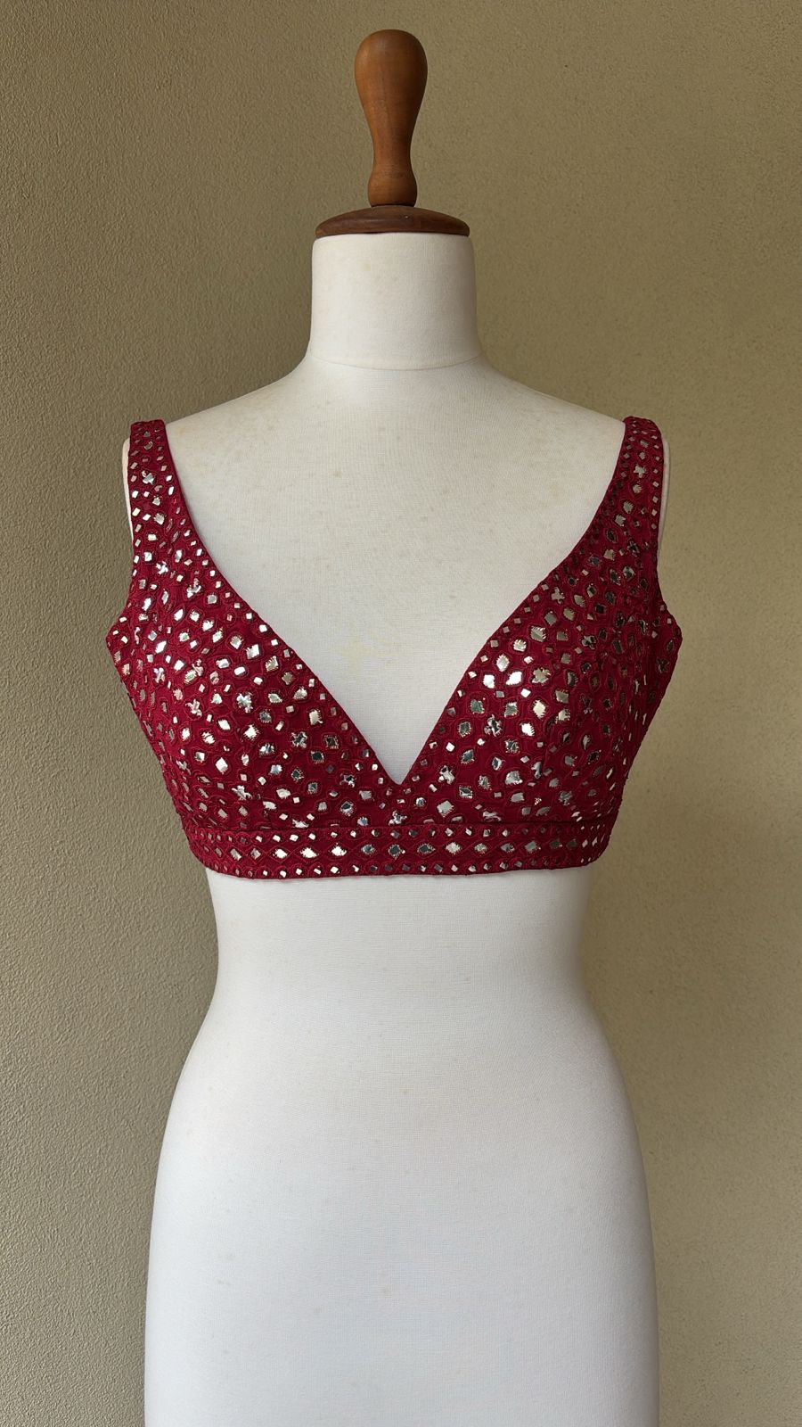 Maroon foil blouse