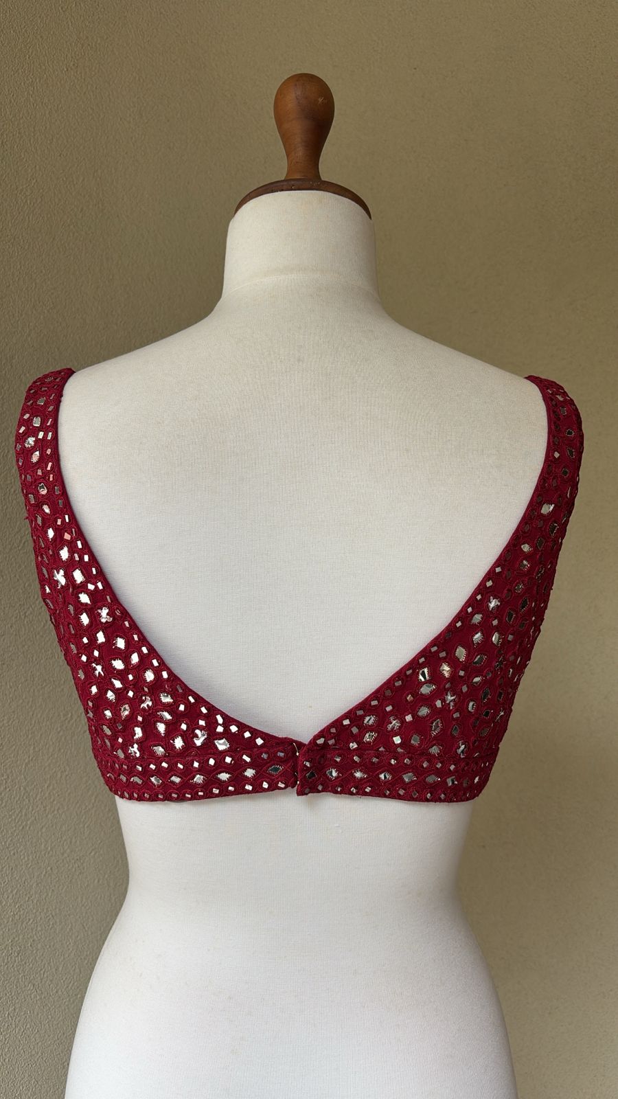 Maroon foil blouse