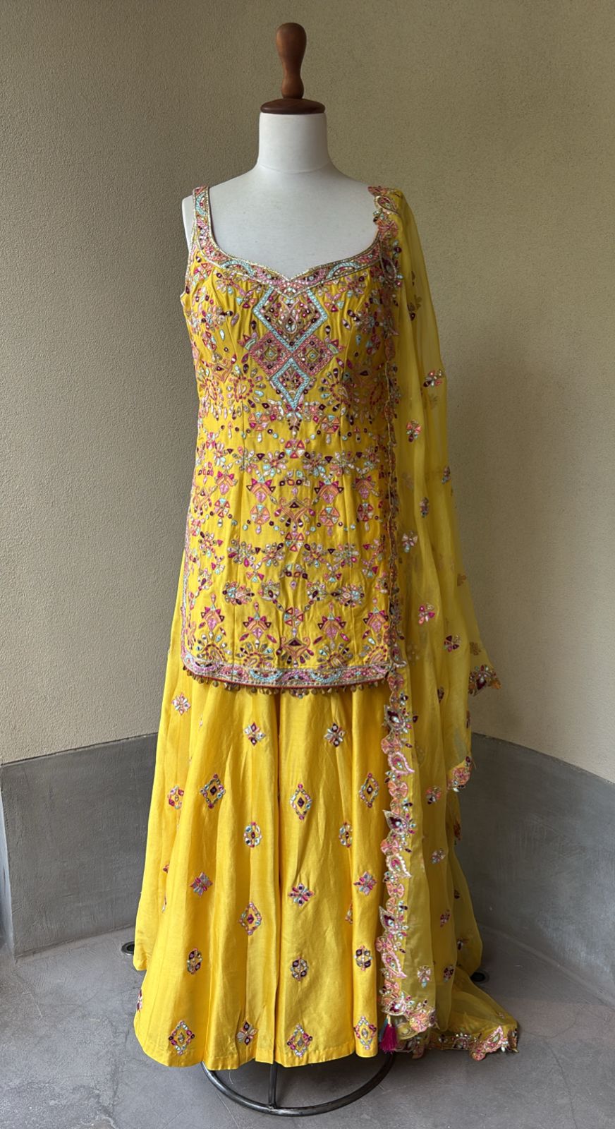 Mustard Sharara Set