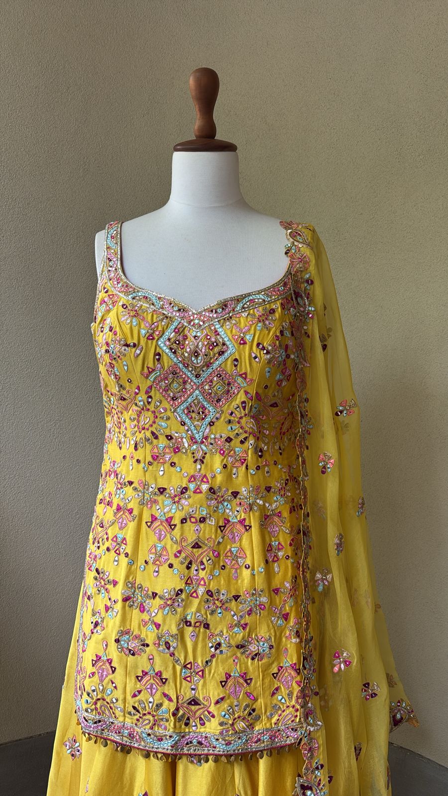 Mustard Sharara Set