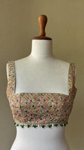 Multi colored mirror and foil blouse