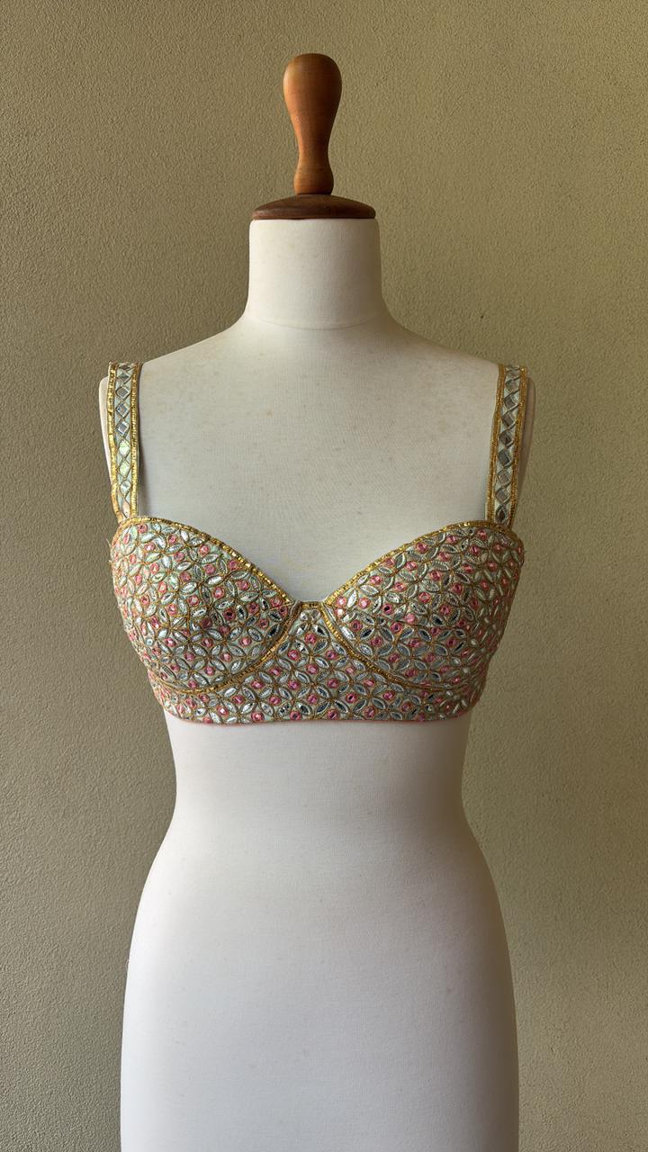 Mirror, resham and foil blouse