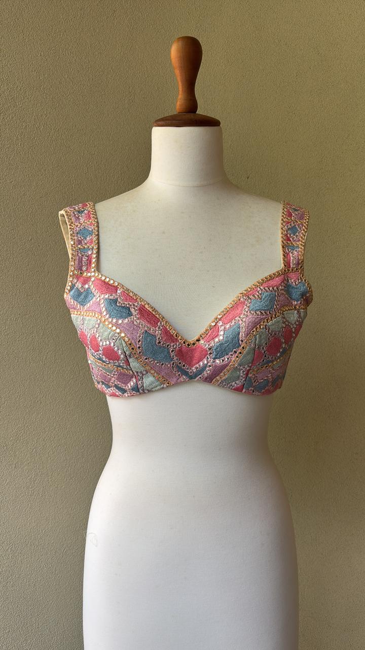 Multi thread and mirror blouse