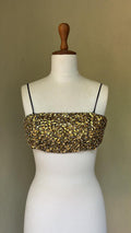 Black blouse with gold sequin