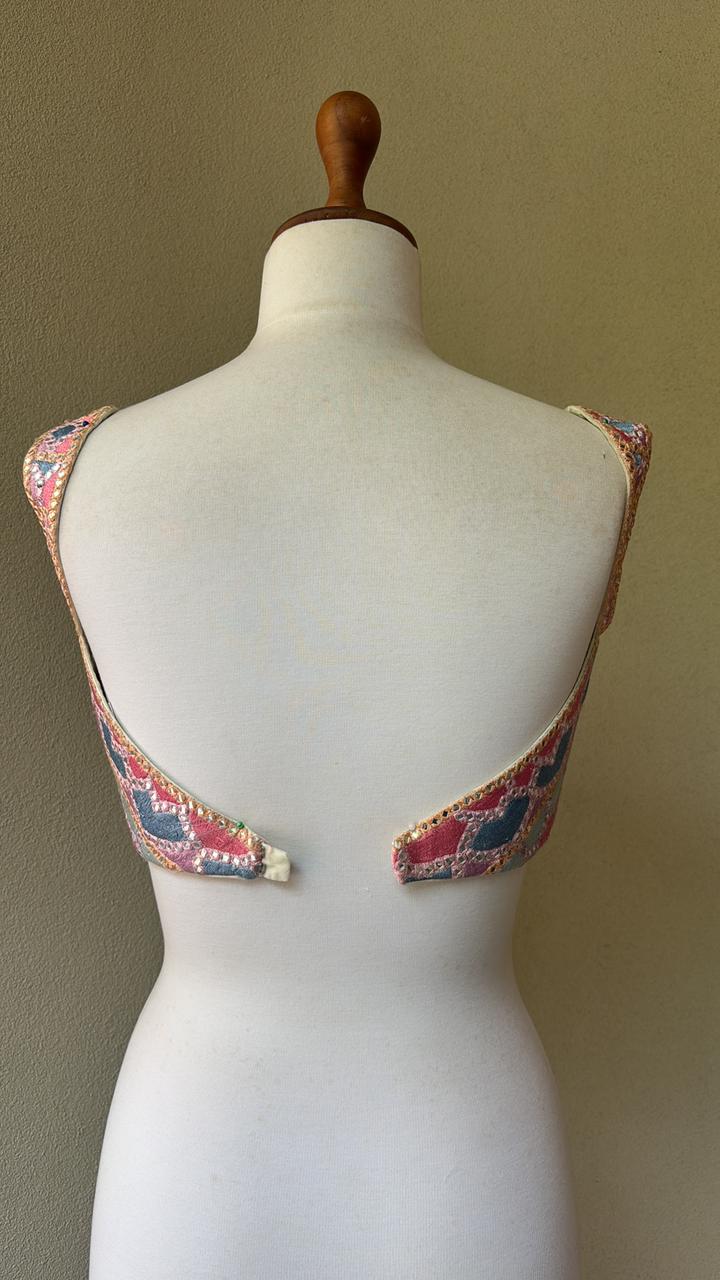 Multi thread and mirror blouse