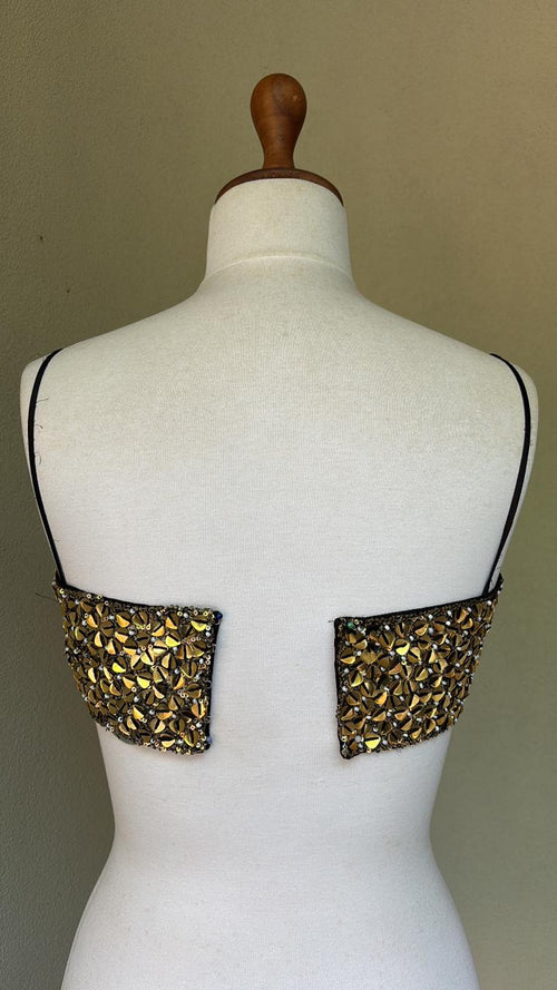 Black blouse with gold sequin