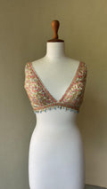 Ivory multi mirror and gota blouse