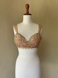 Peach hand embroidered blouse