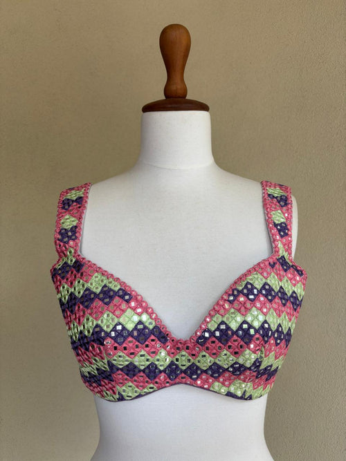 Multi colored mirror blouse