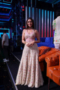 Mrunal Thakur In Our Ivory Georgette Embroidered High Waist Sharara Set