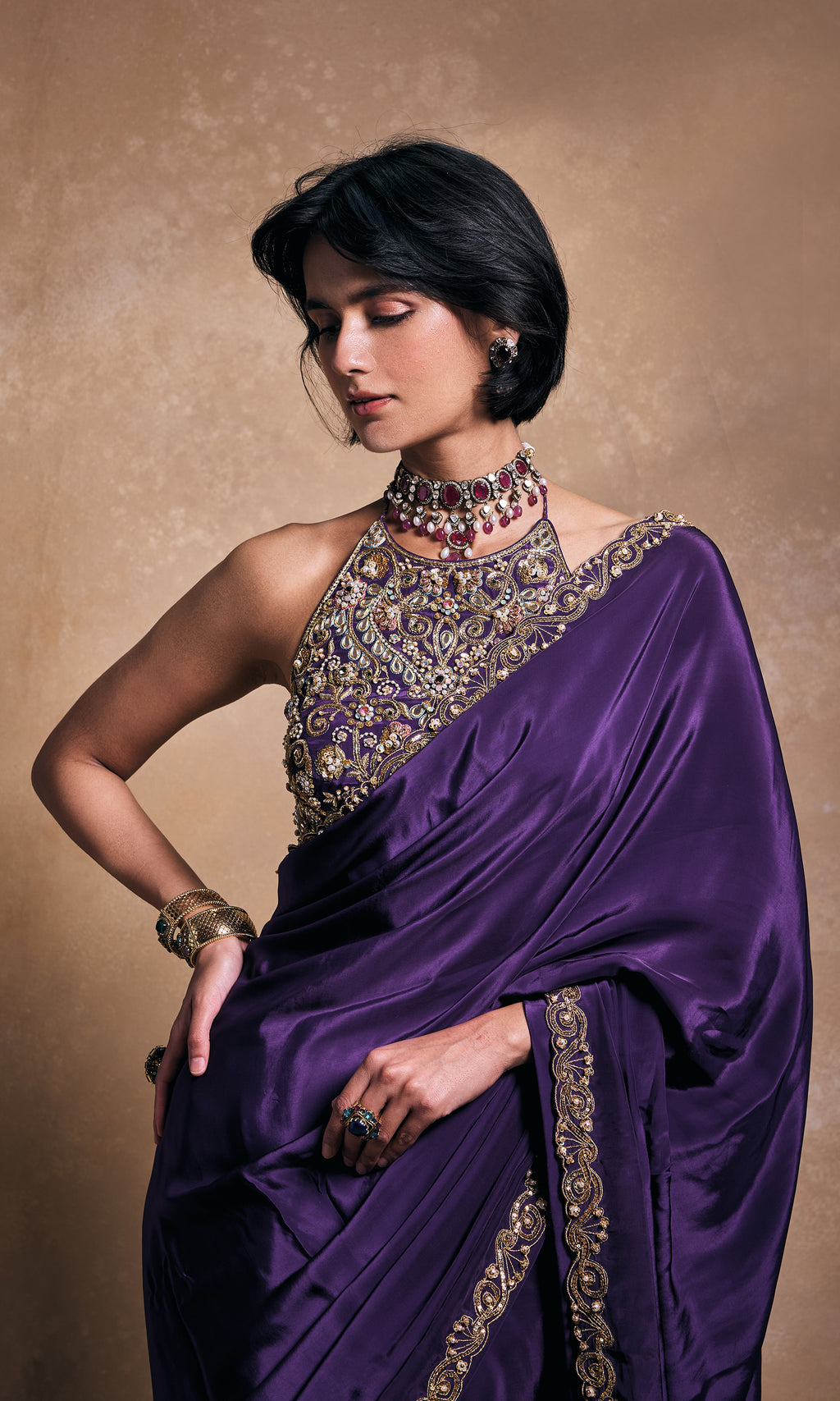 Deep Purple Saree