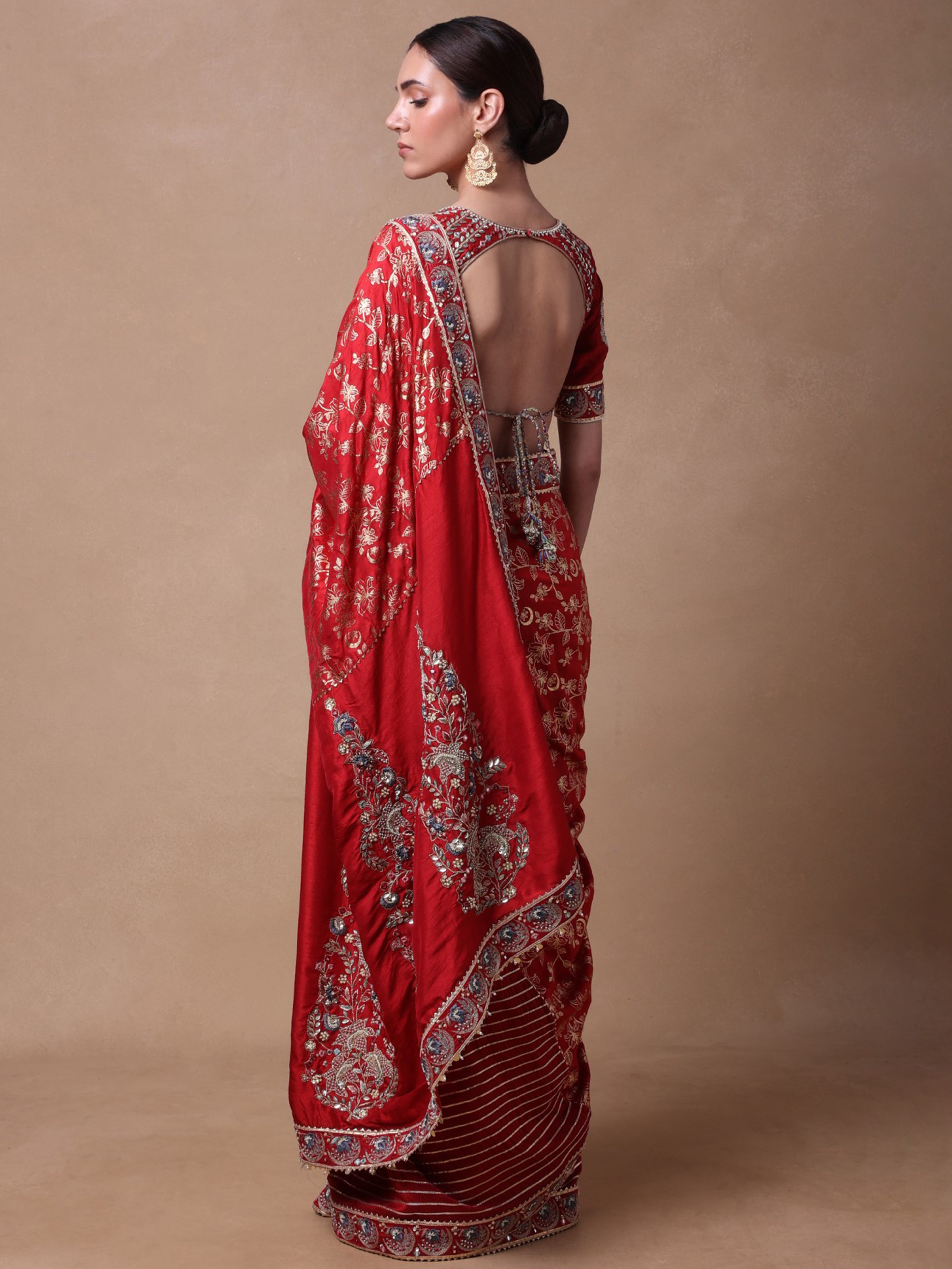 Red Chaand Saree
