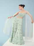 Sea Green Georgette High Waist Sharara