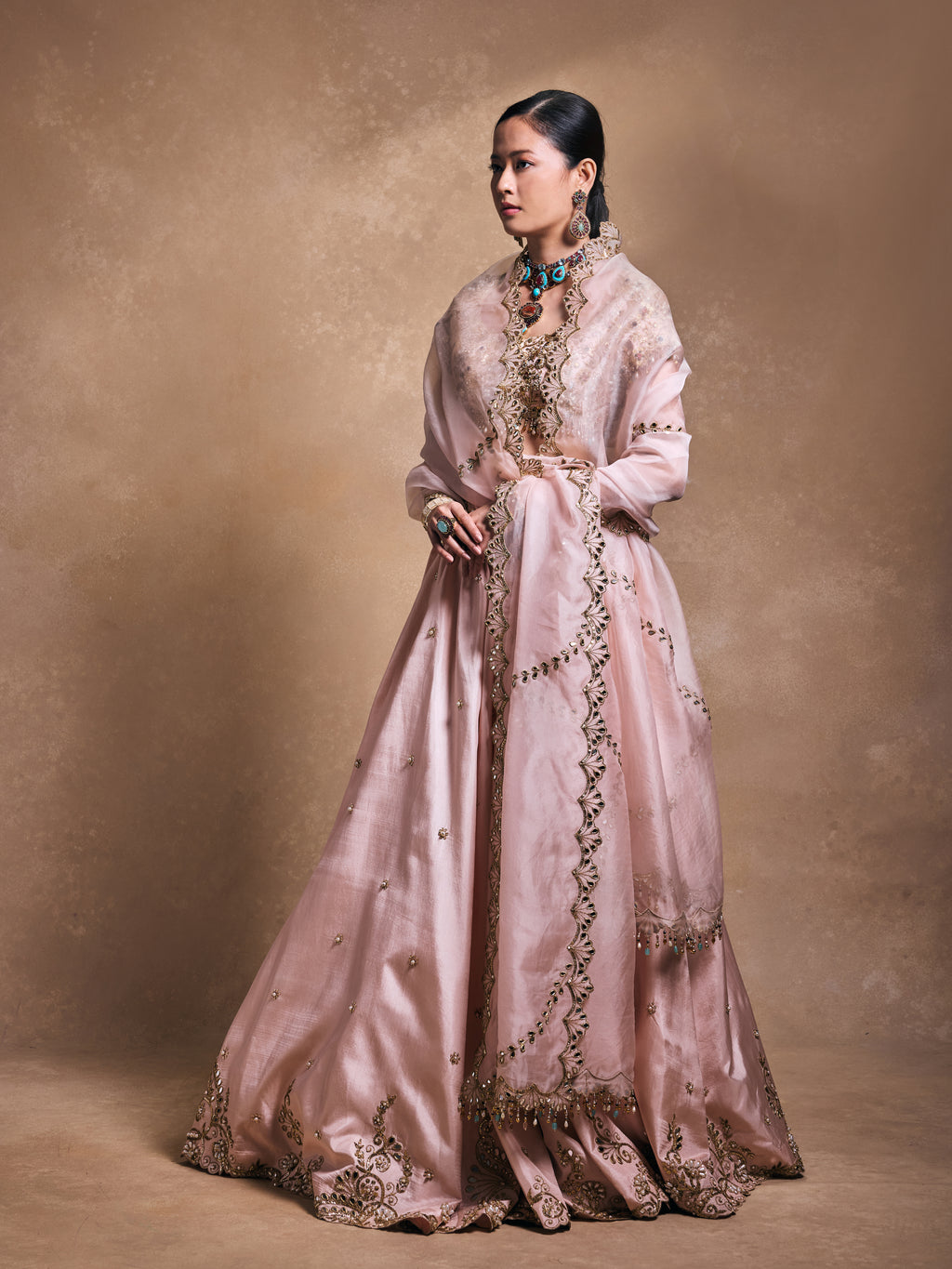 Baby Pink Silk Lehenga