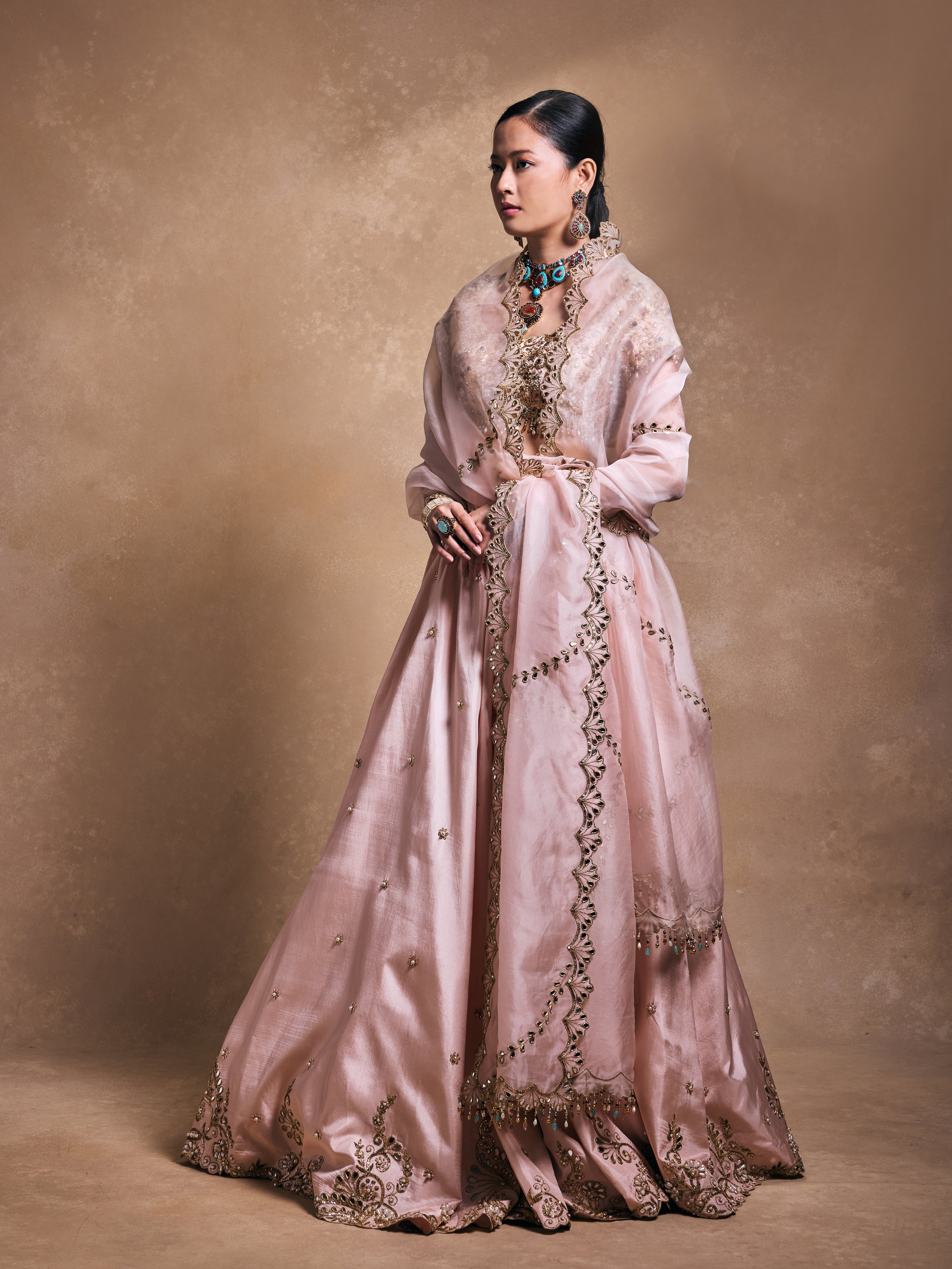 Baby Pink Silk Lehenga