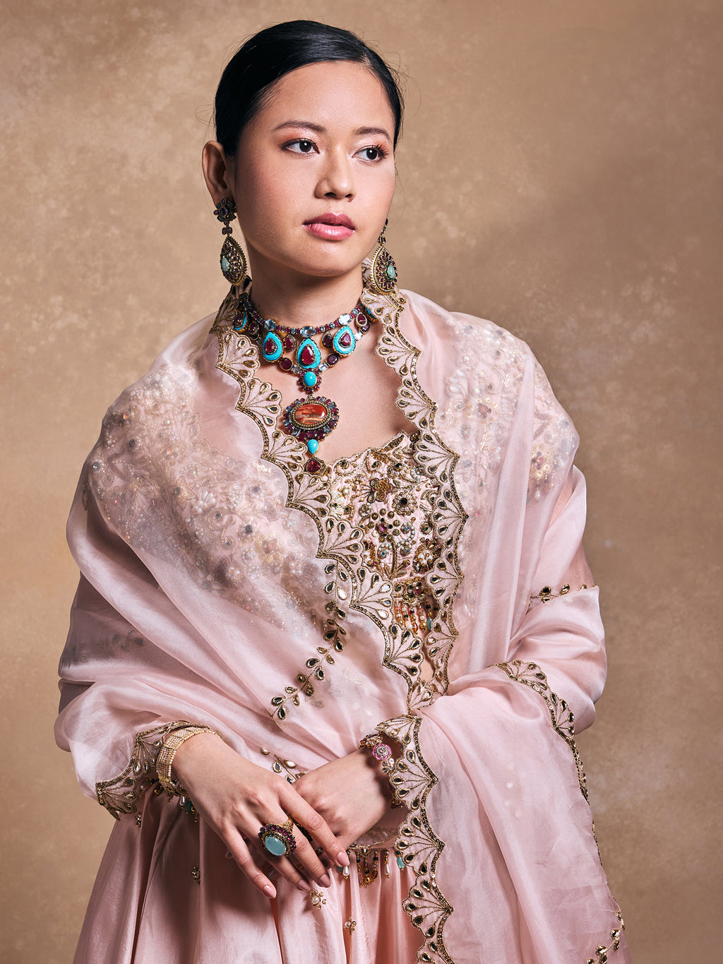 Baby Pink Silk Lehenga