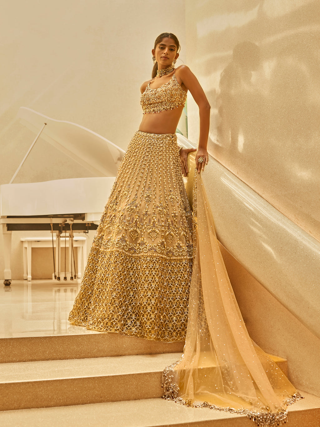 Biscuit Luxe Lehenga Set