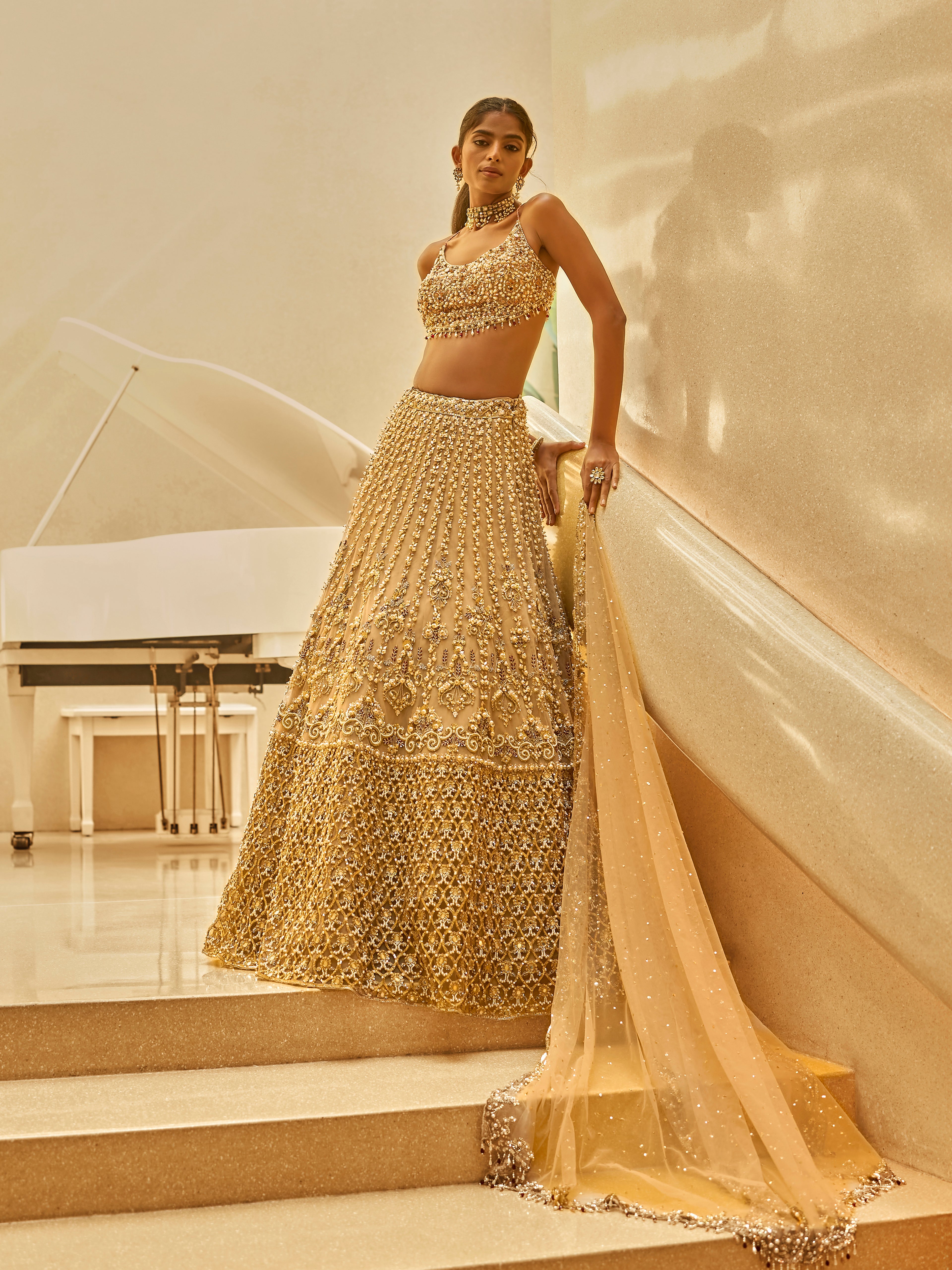 Biscuit Luxe Lehenga Set