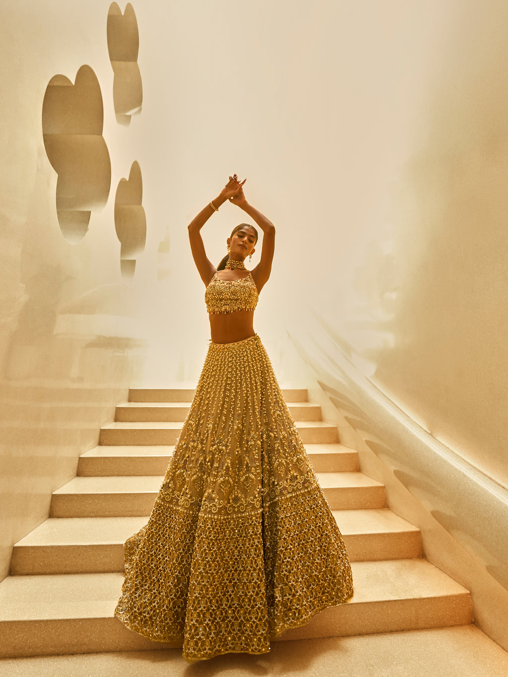 Biscuit Luxe Lehenga Set